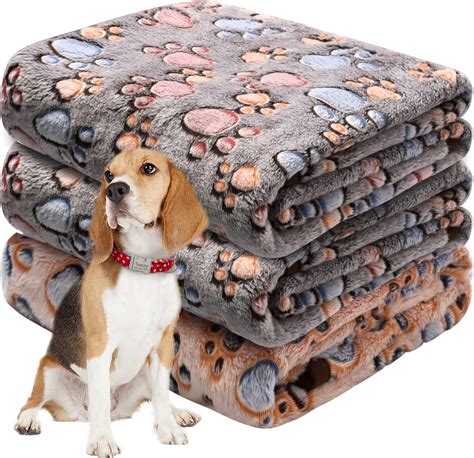 Awaytail 3 Pack Dog Blankets for Small Dogs - Soft Fleece Pet Blankets ...