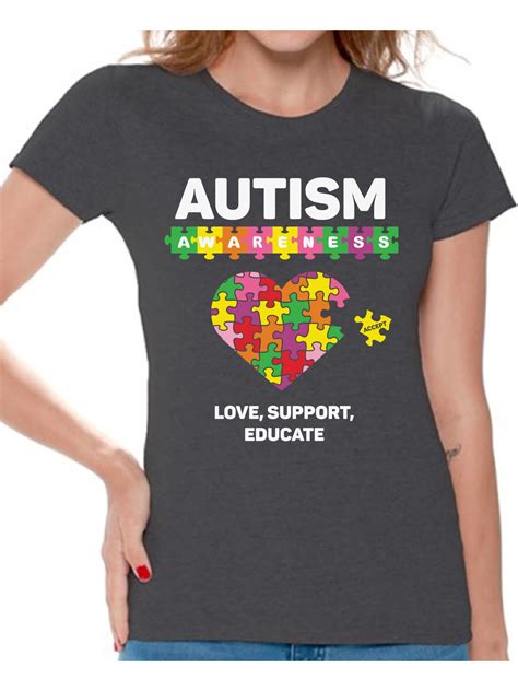 Awkward Styles Love Support Educate Autism Shirt for Women Autism ...