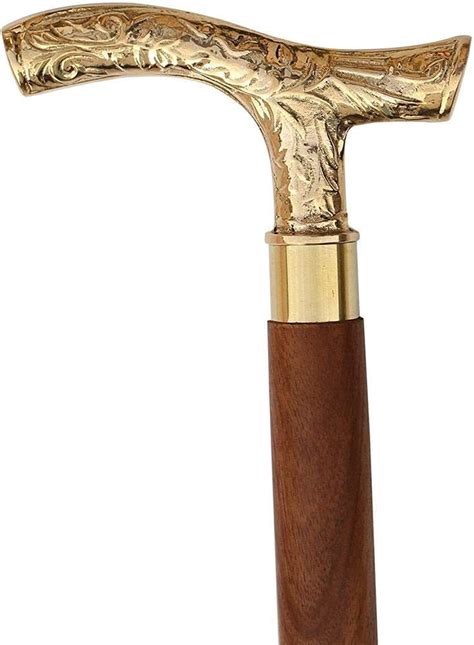 Buy Walking Stick on - 37” Vintage Fritz Brown Sheesham Wood with Brass ...