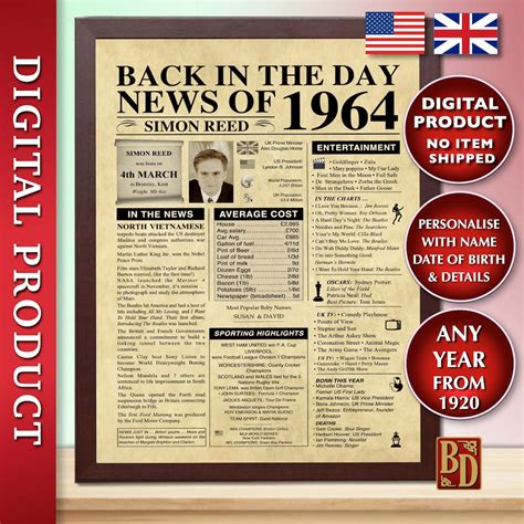 Day You Were Born Newspaper