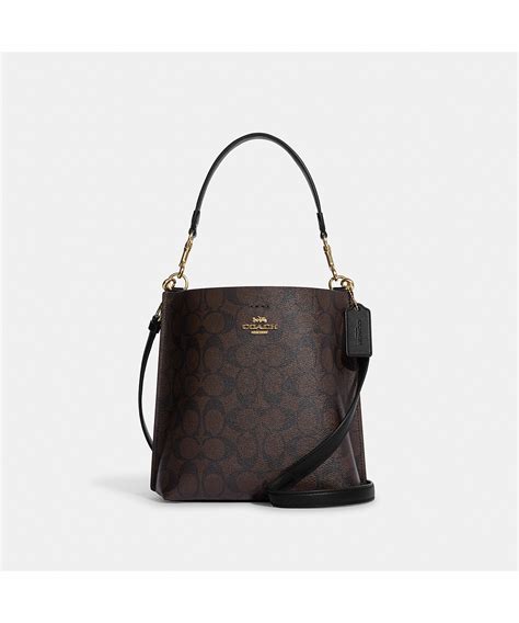 COACH MOLLIE BUCKET BAG 22 IN SIGNATURE CANVAS CA582 IMAA8 | LINE SHOPPING