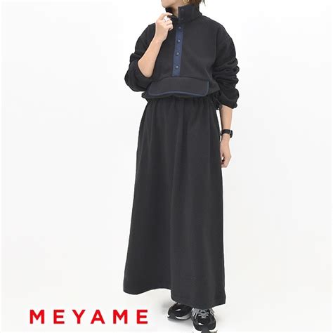MEYAME メヤメ FLEECE SNAP LONG DRESS フリース スナップ ロング ドレス ワンピース MEY-1911 ...