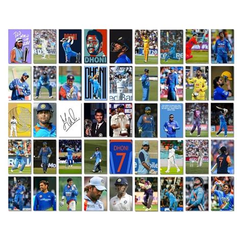 Good Hope - MS Dhoni Posters Mahi Wall Collage Kit– 45 Mini Posters ...