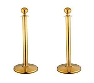 FixtureDisplays® Crowd Control Stanchion Queue Barrier Post Gold Crown ...