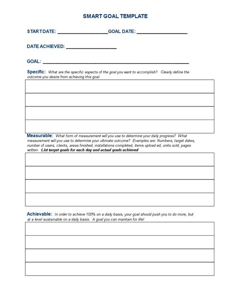 Image result for Multiple Goals Template Using Smart Goal Format