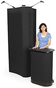 Displays2go 3-Sided Curved Kiosk with Back Velcro Receptive Surface ...