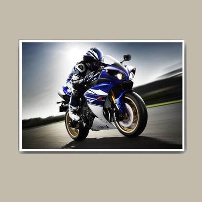 Yamaha Black And Chrome Superbike Wall Hang Fine Art Print - Abstract ...