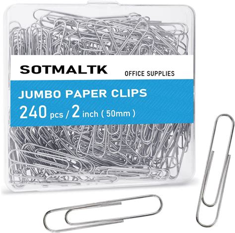 Pack of 100 Large Jumbo Giant Big Paper Clips Wavy Length 75mm ...