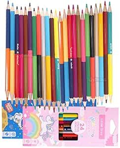 Toyshine Colored Pencils, 48 Colors, Soft, Highly-Pigmented, Wax-Based ...