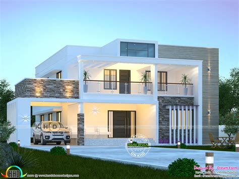 3050 square feet 4 bedroom modern flat roof house | Flat roof house ...