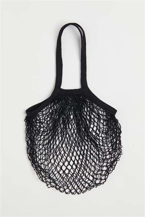 Cotton string bag - Black - Ladies | H&M IN