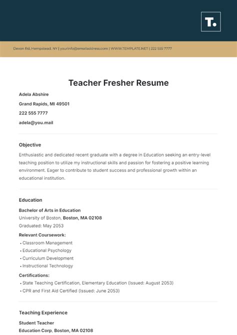 Free Simple SAP Fresher Resume Template to Edit Online