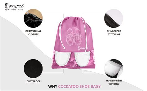 Cockatoo Shoe Bag for Travel & Storage, Women & Men, Travelling Shoe ...