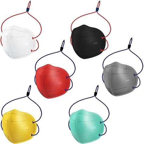 5 layer Color Face Mask Reusable And Washable (Black, 10) : Amazon.in ...