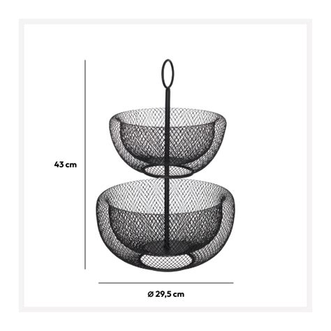 Korpa za voće na dva nivoa 29,5x43cm metal crna 5Five 160711 | Volim ...