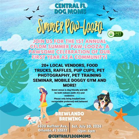 Central FL Dog Moms: Summer Paw-Looza, Brewlando, Conway, 20 July 2024 ...
