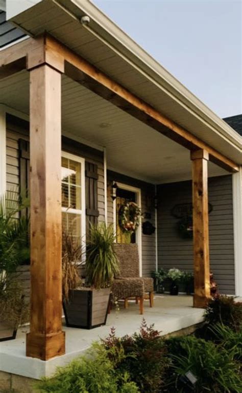 Farmhouse Front Porch with Wooden Posts