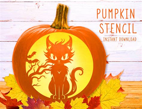 Cat Pumpkin Carving Stencils