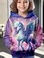 Kids Girls' Hoodie Long Sleeve 3D Print Unicorn Animal Pocket Pink ...