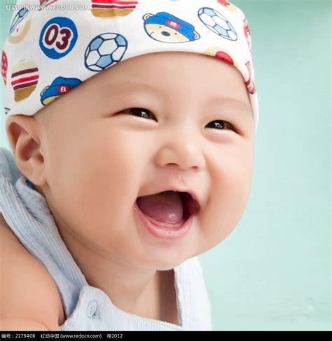 戴花头巾的可爱宝宝笑脸写真JPG图片免费下载_红动网