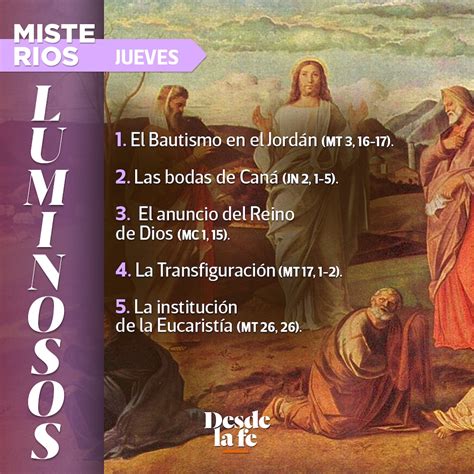 Guía para el Santo Rosario de los Jueves: Misterios Luminosos | Desde la Fe