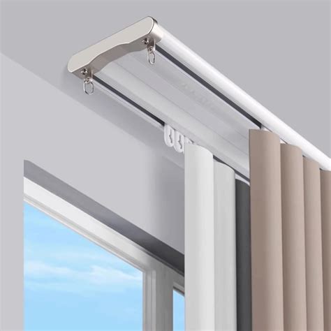 Amazon.com: Bcofo Heavy-Duty Curtains Rails Double Row Ceiling Curtain ...
