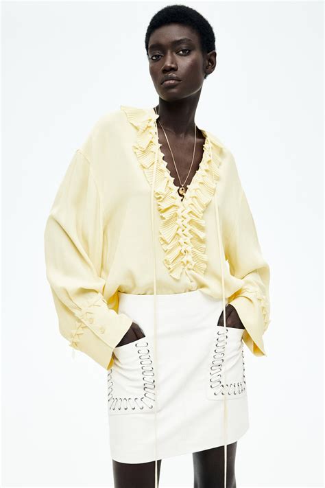 Minirok met coating - Roomwit - DAMES | H&M NL