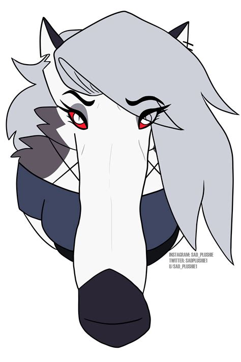 Loona but like one of those long nose dogs when you have a top view of ...