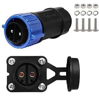 GaiRen 50 Amp Industrial Connector, 8AWG 2 Pin Waterproof IP67 Plug ...