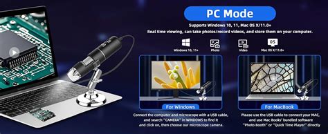 Microware WiFi Digital Microscope, Wireless Microscope, Portable 50 to ...