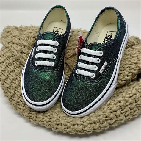 Sparkly Emerald Glitter Vans | Emerald green shoes, Glitter vans, Green ...