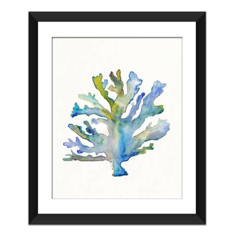 Set Of 4 Coral Floral Abstract - Premium Quality Framed Digital Print ...