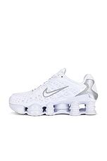 Nike Shox TL Sneaker in White, Metallic Silver, & Max Orange | REVOLVE