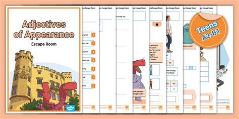 ESL Print Escape Room - Adjectives of Appearance - Twinkl