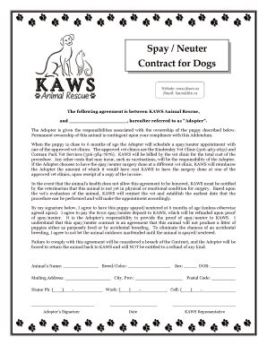 Spay Neuter Contract Template - Fill Online, Printable, Fillable, Blank ...