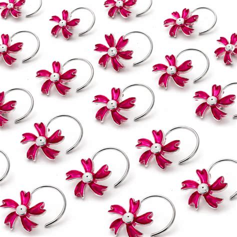 The Velvet Box 925 Sterling Silver Pink Enamel Floral Nose Pin for ...