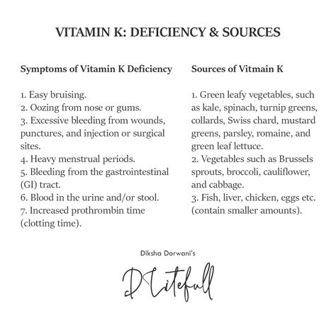 Let's look at some of the Vitamin K deficiency symptoms and the best sources available to ...