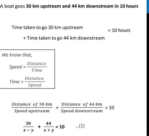 Example 19: A boat goes 30 km upstream and 44 km downstream in 10 hours ...