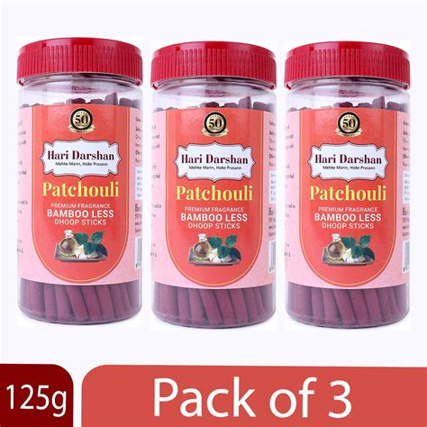 Patchouli Dry Dhoop Sticks -125g Jar-Make home a temple -Bambooless In ...