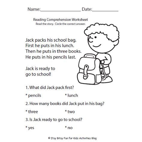 Engage First Graders with Interactive Reading Comprehension Worksheets
