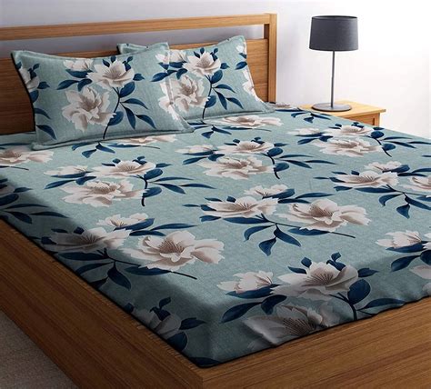 10XBV Traders Microfiber 180 TC Floral Double Bedsheet with 2 Pillow ...