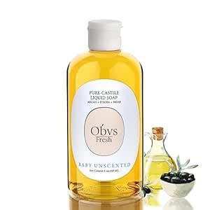 Buy OBVS FRESH PURE-CASTILE LIQUID SOAP (Un scented) Body Wash Gels ...