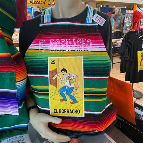 El borracho loteria sarape apron – Artofit