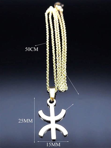 Afrikaanse Berber symbool hanger ketting en ring roestvrij staal ...