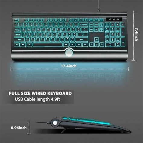 Backlit Keyboards | HeengYanson 7-Color Backlit Wired Keyboard ...