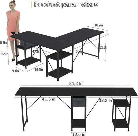 Buy DLIUZ Gaming Desk,L Shaped Desk with Drawer,Reversible Computer ...