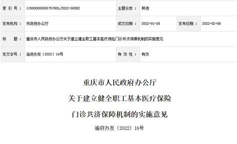 重庆最新惠民政策：职工医保全家共享，普通门诊费用纳入统筹范围 - 哔哩哔哩