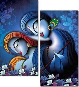 saf RADHA KRISHNA LARGE CANVAS PANEL PAINTING Canvas 24 inch x 24 inch ...