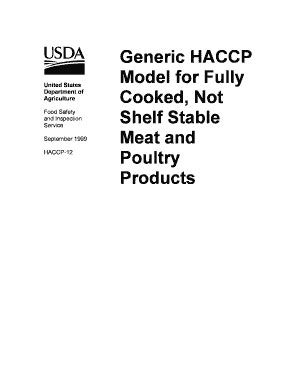 Fillable Online cnca gov HACCP 12 - Generic HACCP Model for Fully ...