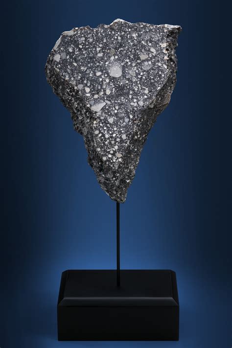 TRIANGULAR SPECIMEN OF THE MOON — LARGE END PIECE REVEALS INTERIOR AND EXTERIOR OF NWA 12691 ...